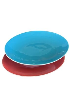 House Beautiful Colors Lipstick & Twilight Oval Luncheon Platters Set of 2